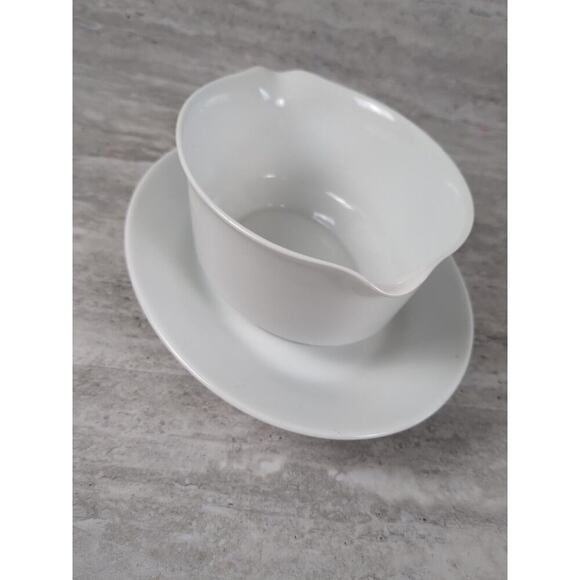 Noritake Gravy Boat Snowville With Attached‎ Under Plate - Picture 4 of 8